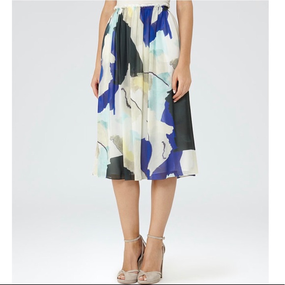 Reiss Dresses & Skirts - Reiss Sia Bright Sapphire Printed Midi Skirt size2